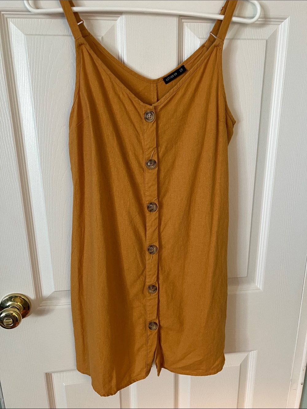 Cotton On Mustard Button-Front Summer Dress